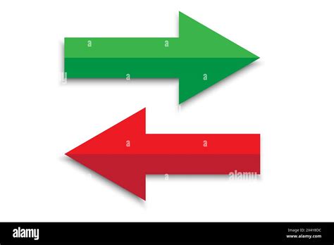 Green Arrow Pointing Right Red Arrow Pointing Left Vector Directional