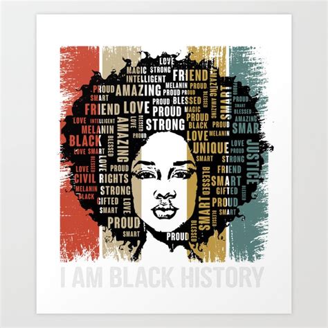 I am Black History Month African American Girl Art Print by Funny Life Designs | Society6