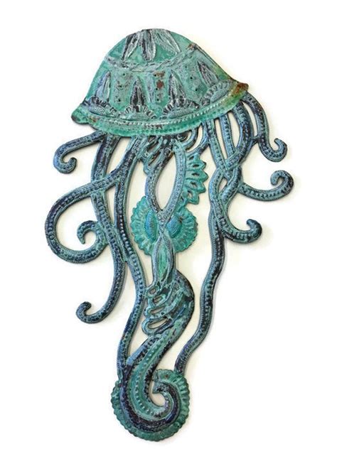 Jellyfish Bell Metal Wall Art Haitian Metal Art Hand Etsy Metal Wall