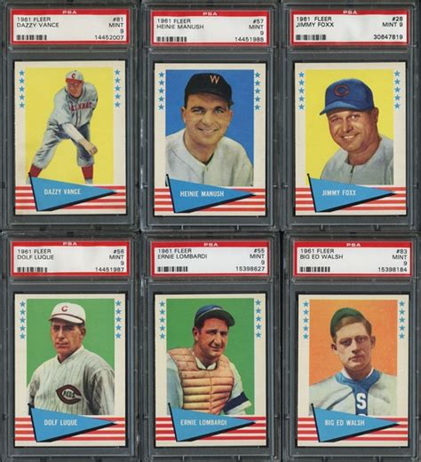 Lot Detail - 1961 Fleer All Time Greats Group of 6 Baseball Cards All ...