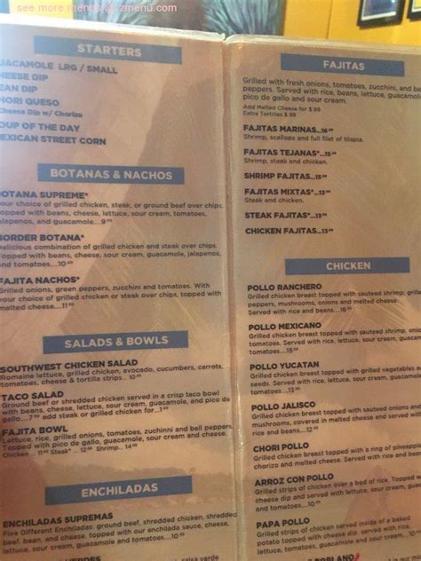 Menu at Las Palapas Mexican Restaurant, Livonia