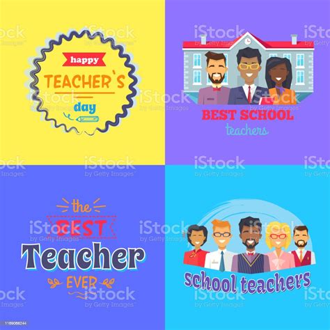 Happy Teachers Day Promo Vector Illustration Stock Illustration