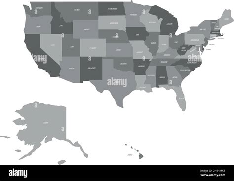 Carte Politique Des Etats Unis Damérique Etats Unis Carte Vectorielle Simple Et Plate En