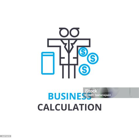 Konsep Perhitungan Bisnis Ikon Kerangka Tanda Linear Piktogram Garis