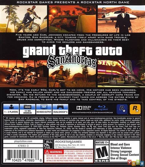 Grand Theft Auto San Andreas Vgdb V Deo Game Data Base