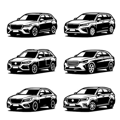 Premium Vector Sedan Car Collection With A Simple Silhouette Style