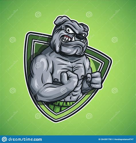 Bulldog Fitness Mascot Logo Illustration Stock Vector - Illustration of ...