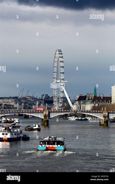 Jupiter Clipper River Bus On River Thames Approaching Lambeth Bridge