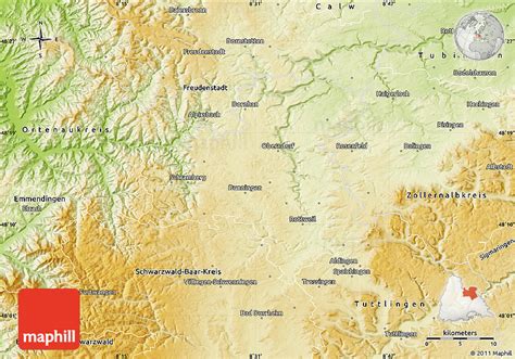 Physical Map of Rottweil