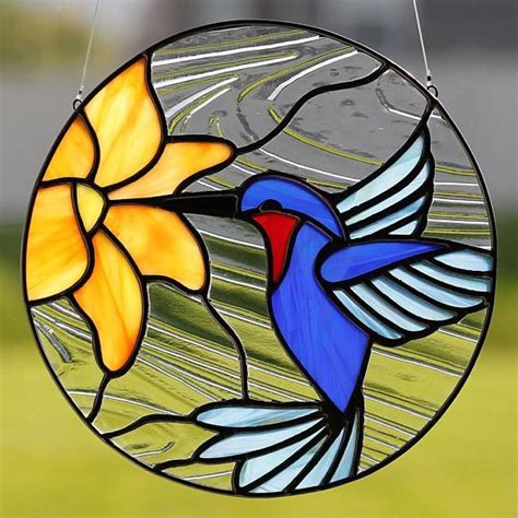 Stained Glass Hummingbird Suncatcher Stain Glass Humming Bird Ornament