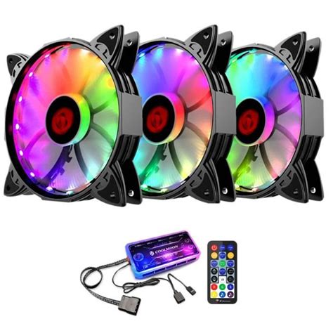 Coolmoon Lot De Ventilateurs Bo Tier Rgb Mm Ventilateur Pc