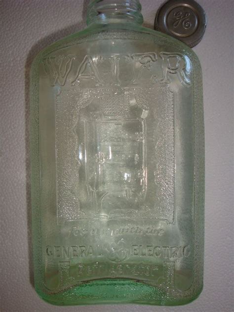 Vintage Ge Refrigerator Water Bottle General Electric Glass Water Bottle With Aluminum Lid Made