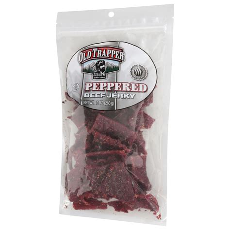 Old Trapper Beef Jerky Peppered Front Right Elevated