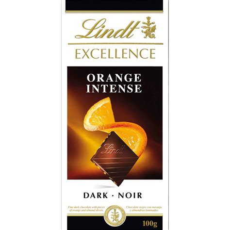 Tablete De Chocolate Negro Excellence Com Laranja Lindt Emb 100 Gr