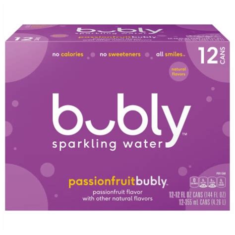 Bubly™ Passionfruit Flavored Sparkling Water Cans, 12 pk / 12 fl oz - Fry’s Food Stores