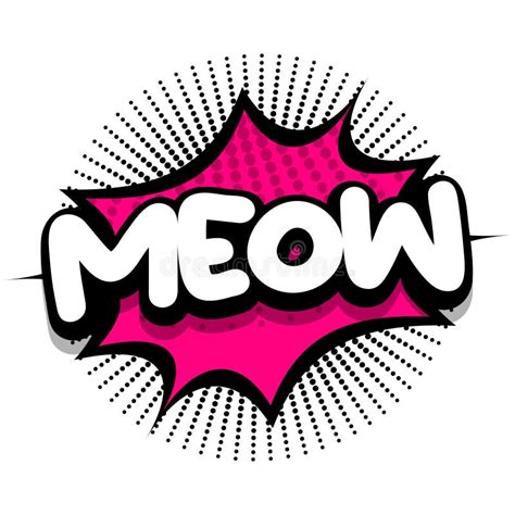 Meow Comic Book Explosion Bubble Vector Illustration Stock Vector