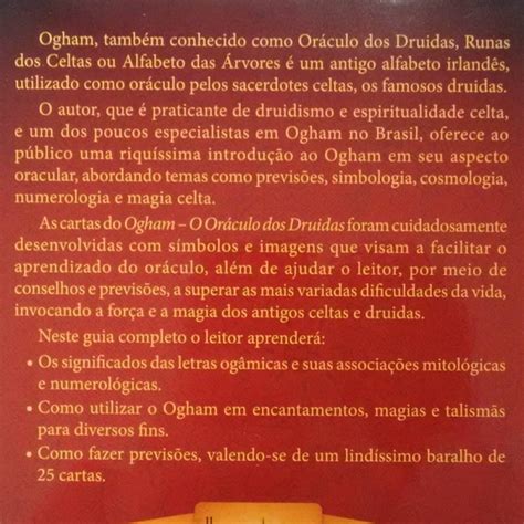 Livro Ogham O Oráculo dos Druidas Ed Alfabeto 25 Cartas