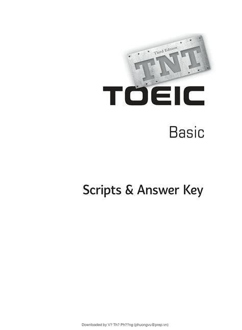 Solution Tnt Toeic Basic Listening Script And Answer Key Studypool