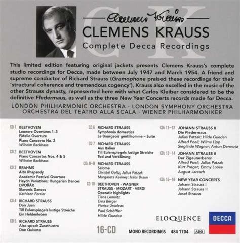 Clemens Krauss Complete Decca Recordings 16 Cds Jpc