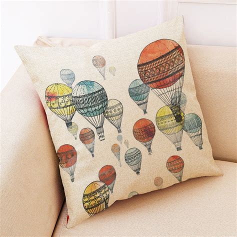 Home Decor Cushion Cover Hot Air Balloon Throw Pillowcase Balloon