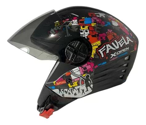 Capacete X Open Favela Viseira Fumê Fw3 Original C Nota