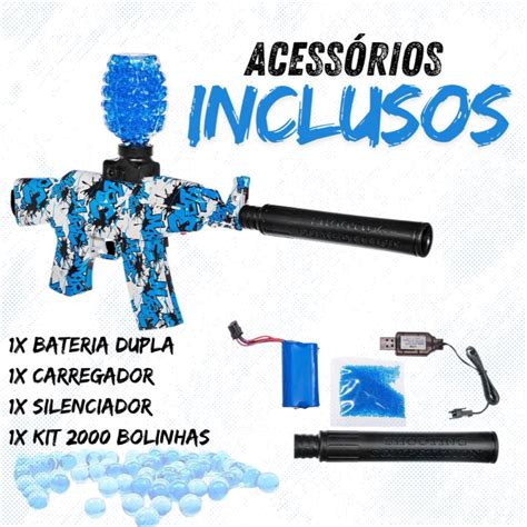 Arma De Brinquedo Rifle Ak 47 Bolinha Gel Orbeez Automática Arminha