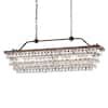 Edvivi Chiara 6 Light Antique Bronze Rectangular Glam Chandelier With