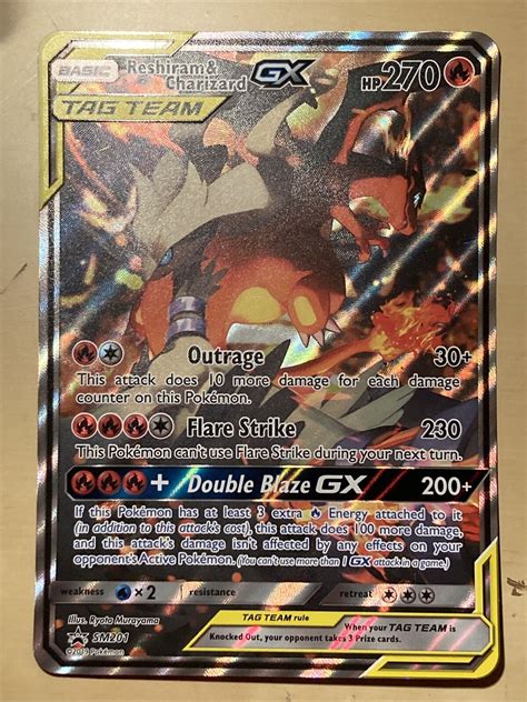 Reshiram Charizard Gx Sm Full Art Jumbo Black Star Promo Pokemon