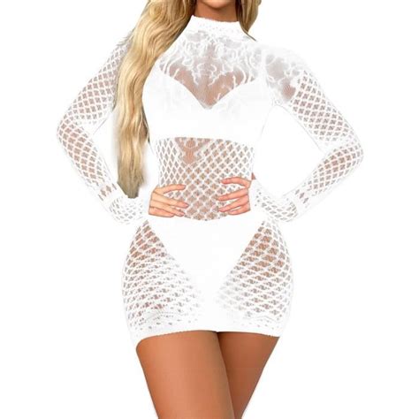 YIZYIF Nuisette Sexy Femme Lingerie Transparente Robe Résille