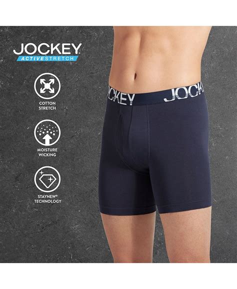 Jockey Active Stretch Tagless Midway Boxer Brief 3 Pack Macy S