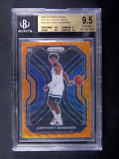 Panini Prizm Anthony Edwards Rc Rookie Orange Wave Bgs