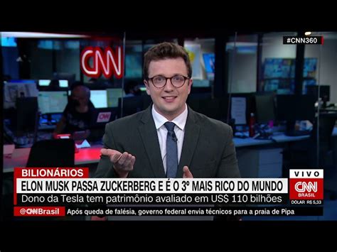 Elon Musk ultrapassa Zuckerberg e se torna o 3º homem mais rico do