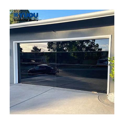 Frameless Glass Modern Residential Automatic Sectional Garage Door From