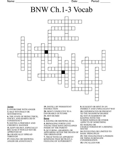 BNW Ch 1 3 Vocab Crossword WordMint