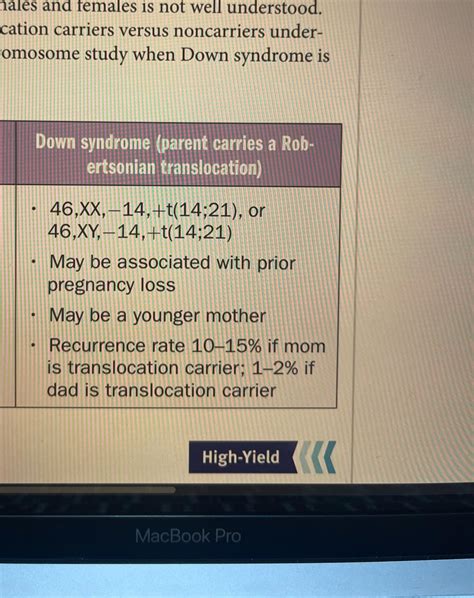 Down syndrome and translocation? : r/usmle