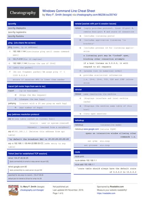 Microsoft Command Cheat Sheet