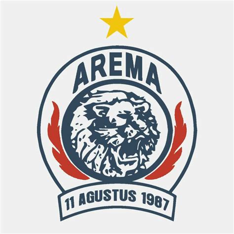 Arema Indonesia Logo Silver Blue Seni Indonesia Kartun