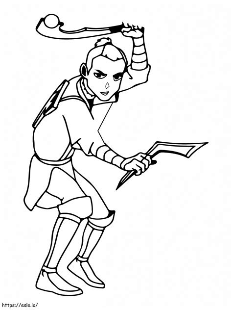 Sokka Fighting The Legend Of Korra Coloring Page