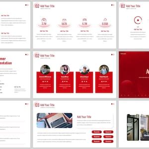 Minimal Red Business Powerpoint Template - Etsy