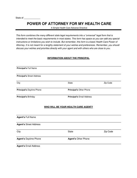 Free Printable Medical Power Of Attorney Templates [pdf Word]