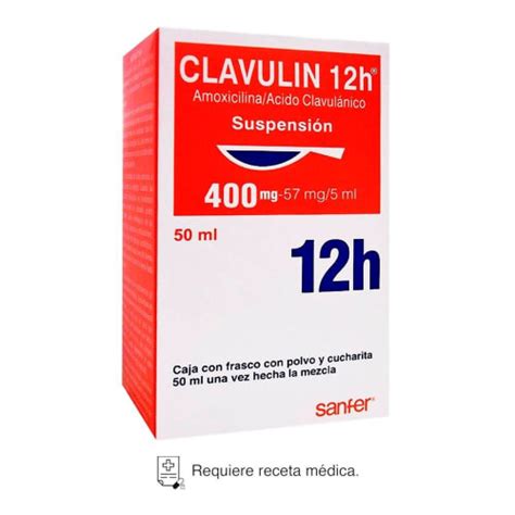 Clavulin 400 mg 57 mg 5 ml suspensión 50 ml Bodega Aurrera Despensa