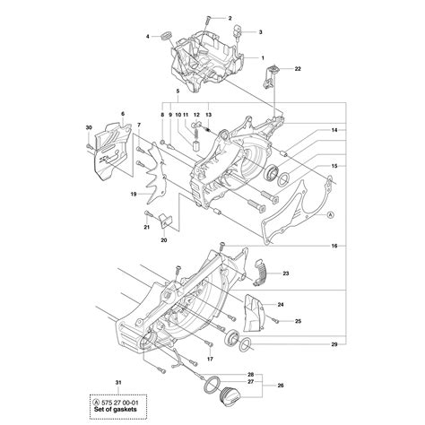 Husqvarna 550XP Chainsaw (2011) Parts Diagram, Crankcase