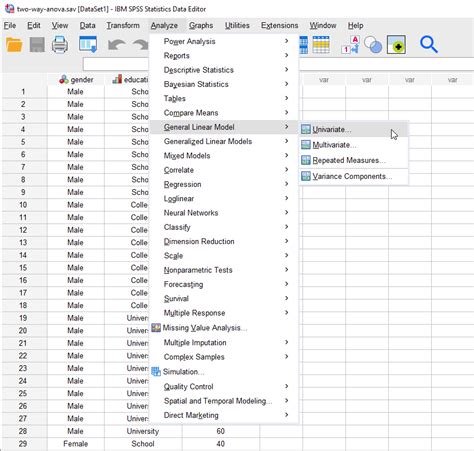 Two Way Anova In Spss Statistics Step By Step Procedure Including