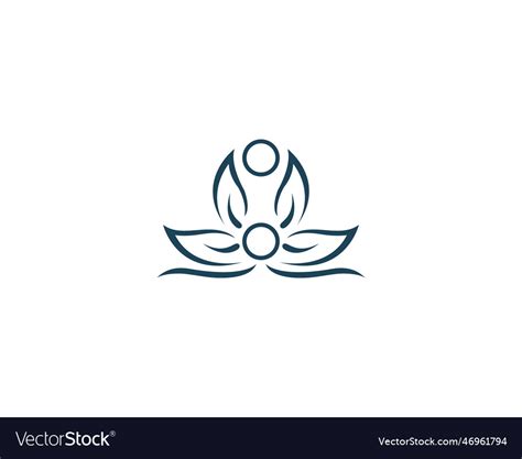 Lotus Flower Body Massage Logo Design Royalty Free Vector