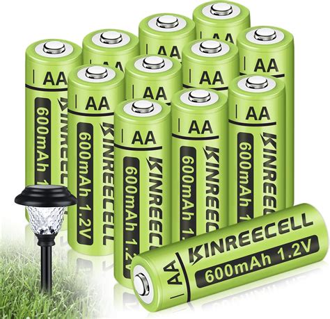 Kinreecell Rechargeable Aa Batteries Ni Mh Double A Solar Batteries With Real Capacity 12v