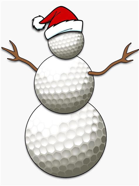 "Funny Christmas Golf Balls Snowman for Golf Players" Sticker for Sale ...