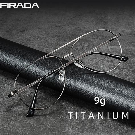 Firada Lunettes Vintage Confortables En Titane Pour Hommes C