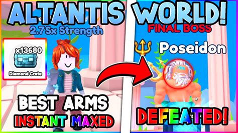 Noob Unlocks Max Arms Defeated Poseidon Instantly In Arm Wrestling