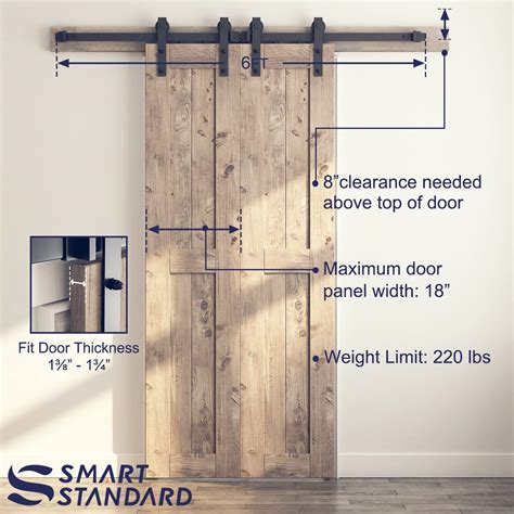 Snapklik Smartstandard Ft Double Barn Door Hardware Kit Sliding