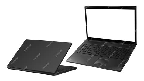 premium photo black laptops isolated  white background